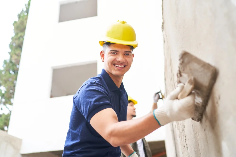Happy Mason Worker