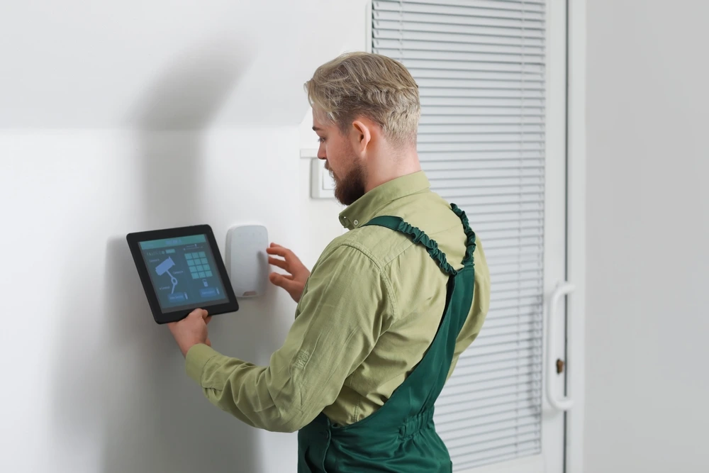 Smart Home Maintenance Man examining