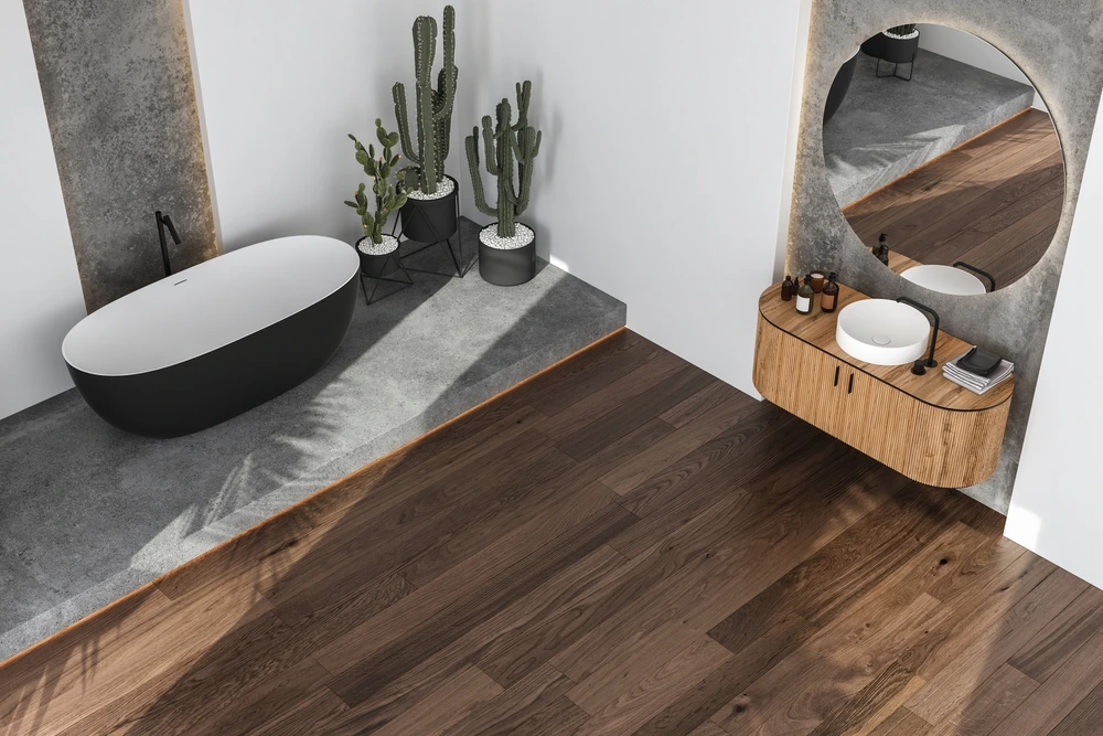 Modern Bathroom Parquet Flooring