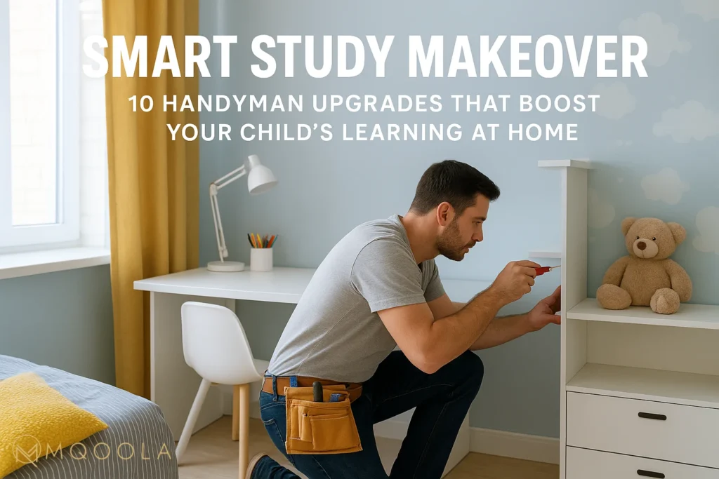 Handyman working on a kids room makeover for studies