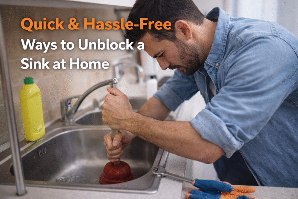 Unblocking a sink at home